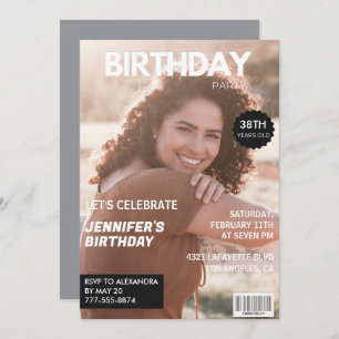 Invitations de 38e anniversaire moderne Stylish Ma