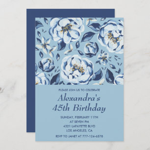Invitations de 45e anniversaire Elégant Floral