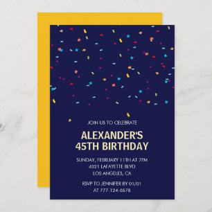 Invitations de 45e anniversaire Hommes Confetti Mo