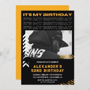 Invitations de 52e anniversaire Homme Photo Spray 