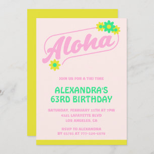 Invitations de 63e anniversaire Tropical Aloha Pin