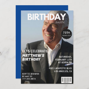 Invitations de 75e anniversaire Men Him Magazine C
