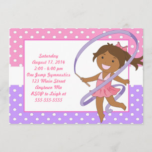 Invitations de B-jour de gymnastique de fille