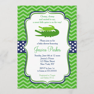 Invitations de baby shower d'alligator