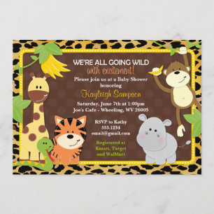 Invitations de baby shower d'amis de jungle de