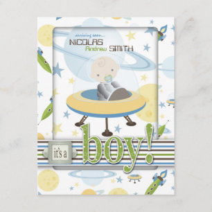 Invitations de baby shower d'astronaute de