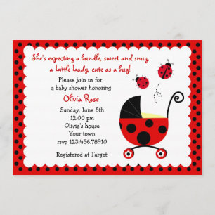 Invitations de baby shower de coccinelle