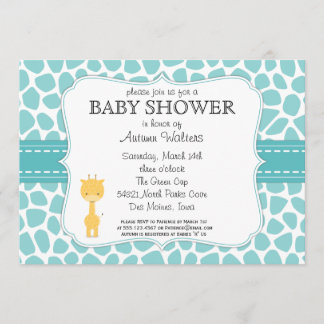 Invitations de baby shower de girafe