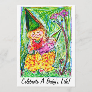 Invitations de baby shower de gnome