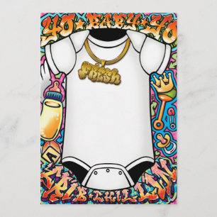 Invitations de baby shower de graffiti de hip hop