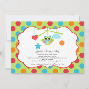 Invitations de baby shower de hibou