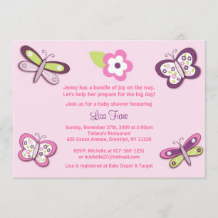 Invitations de baby shower de libellule de