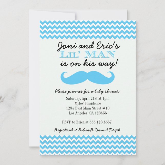 Invitations de Baby shower de Lotle Man (Devant)