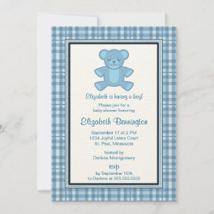 Invitations de Baby shower de l'ours prélevé perso