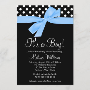 Invitations de baby shower de point de polka d'arc