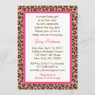 Invitations de baby shower de poster de animal de