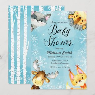 Invitations de baby shower de région boisée