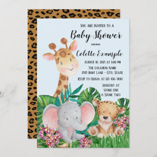 Invitations de baby shower de safari