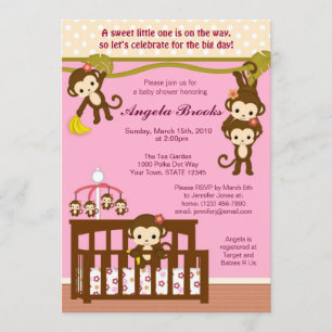 Invitations de baby shower de singe de Melanie
