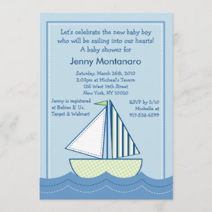Invitations de baby shower de voiliers de bateaux
