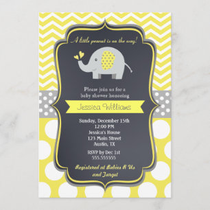 Invitations de baby shower d'éléphant