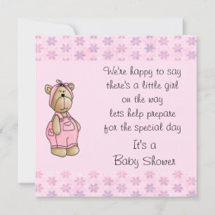 Invitations de baby shower d'ours de bébé