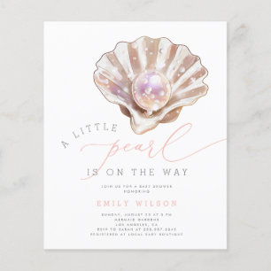 Invitations de Baby shower Little Pearl à aquarell