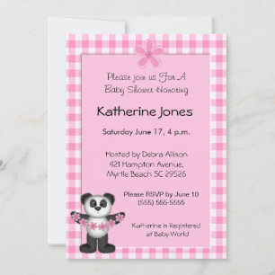 Invitations de Baby shower Panda Bear