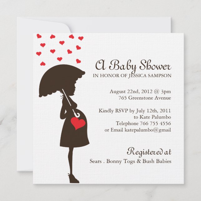 Invitations de Baby showers lunaires (Devant)
