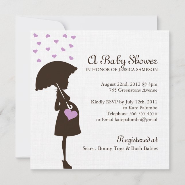 Invitations de Baby showers lunaires (Devant)