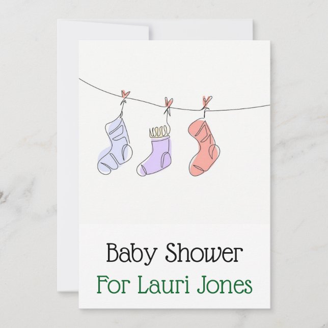 Invitations de baby showers simples et abordables (Devant)