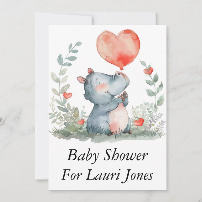 Invitations de baby showers simples et abordables (Devant)