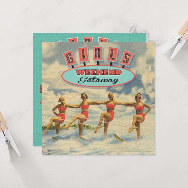 Invitations de bachelorette de fin de semaine pour (Devant/Arrière en situation)