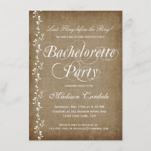 Invitations de Bachelorette de Rustic Vines