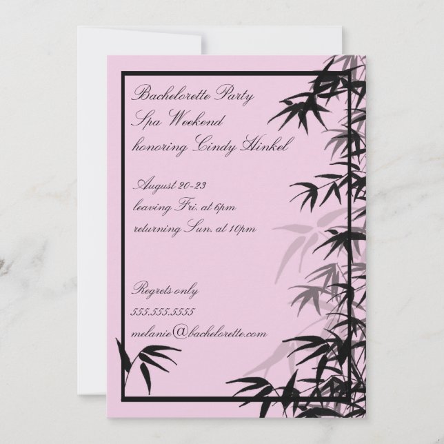 Invitations de Bachelorette Feuille rose (Devant)