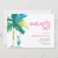 Invitations de Bachelorette Palm and Cocktail