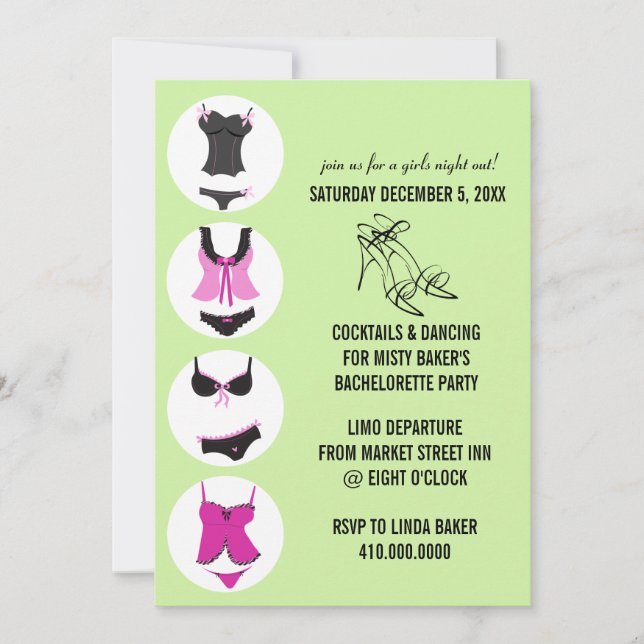 Invitations de Bachelorette Party (Devant)