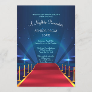 Invitations de bal d'étudiants de tapis rouge