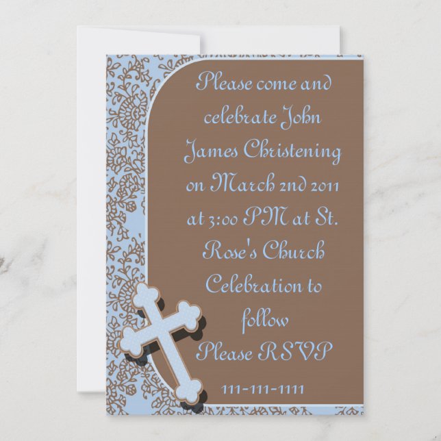 Invitations de baptême/baptême/communion (Devant)
