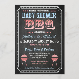Invitations de barbecue baby shower (tableau de bo