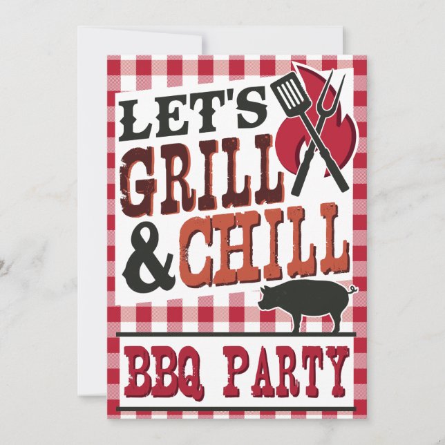 Invitations de barbecue Jardin personnalisées (Devant)