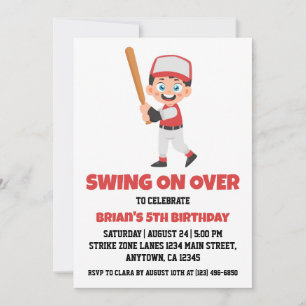 Invitations de base-ball pour enfants sportifs