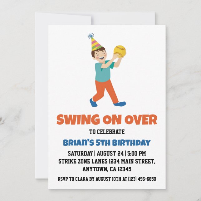 Invitations de base-ball pour enfants sportifs (Devant)