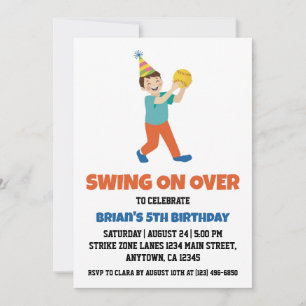 Invitations de base-ball pour enfants sportifs