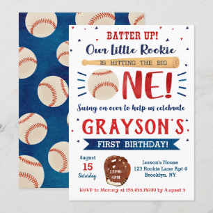 Invitations de base-ball premier anniversaire