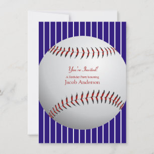 Invitations de baseball (bandes bleues)