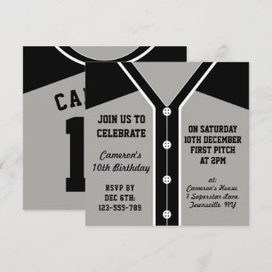 Invitations de baseball Jersey à thème Modèle