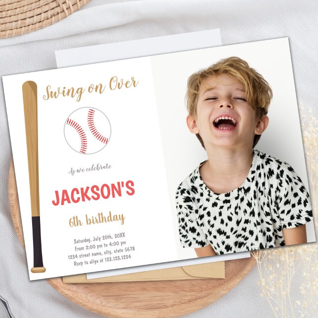 Invitations de Baseballs avec photo (Baseballs Invitations with photo)