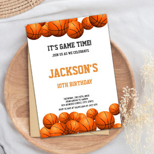Invitations de basket-ball de boules orange