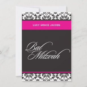 INVITATIONS DE BAT MITZVAH : : damask1